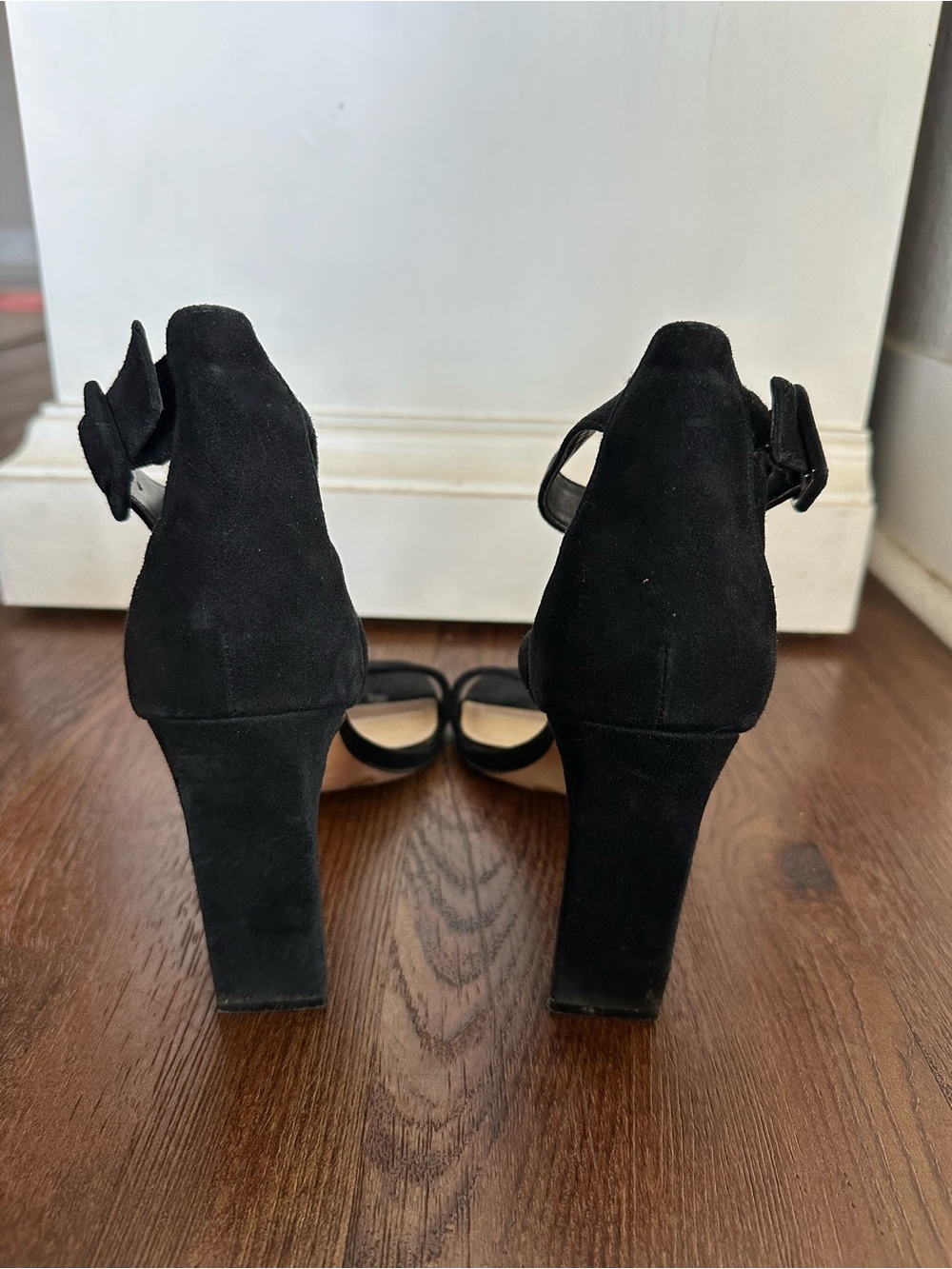 Vince Camuto Black Suede Ankle-Strap Heel Sandals - Picture 3 of 8